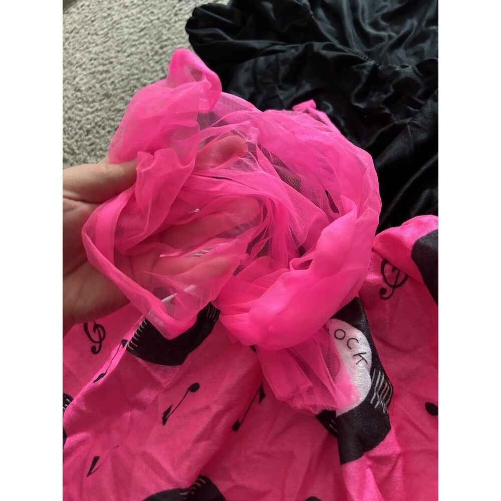 Women’s Vinyl Record Rock & Roll Rockabilly Pink & Black Dress Costume Rubie’s - Picture 2 of 5